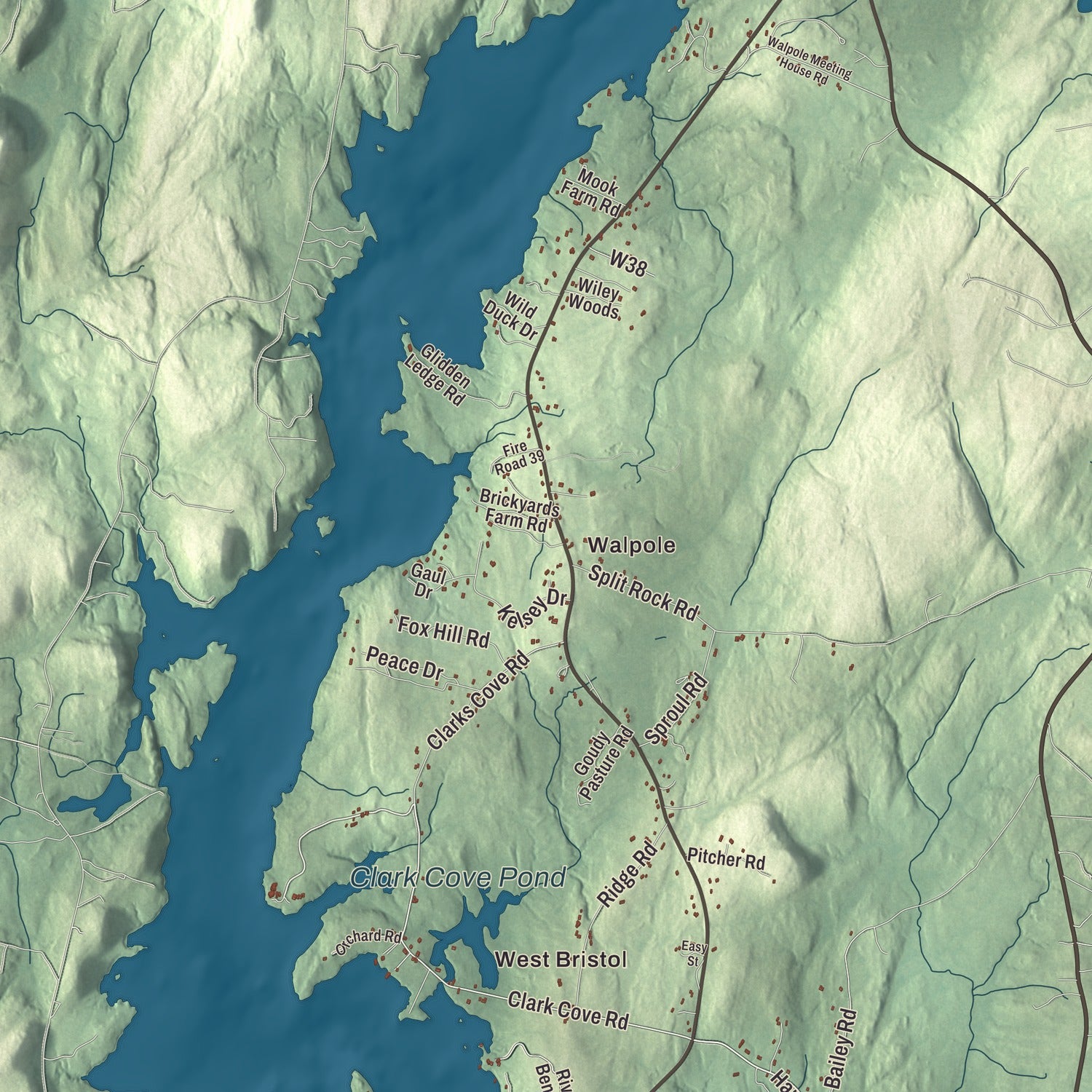 Street and neighborhood detail from the South Bristol, Maine map