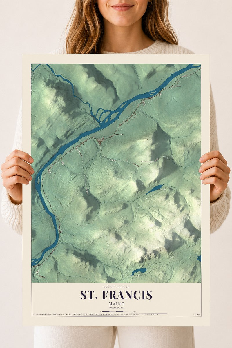 St. Francis, Maine map print - 18 x 24 archival matte print