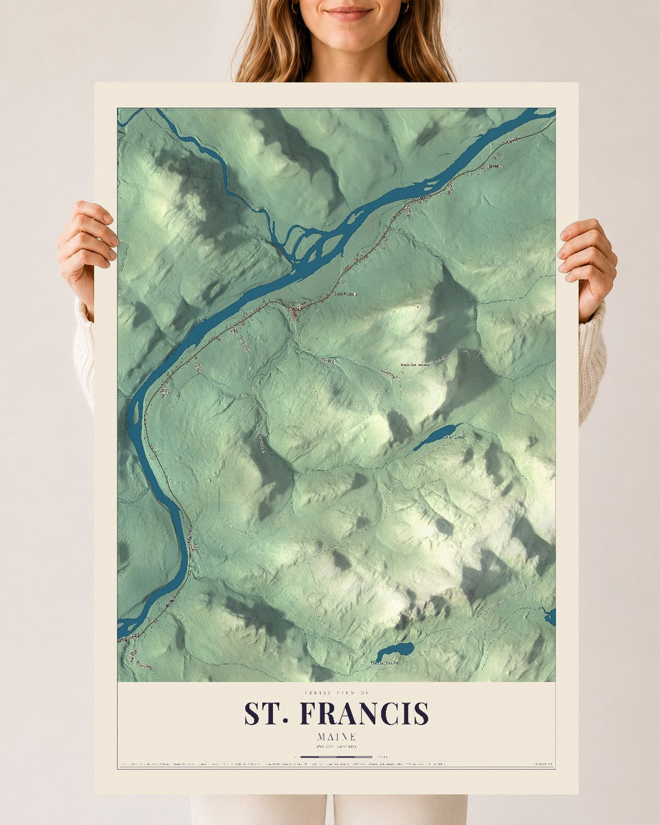 St. Francis, Maine map print - 24 x 36 archival matte print