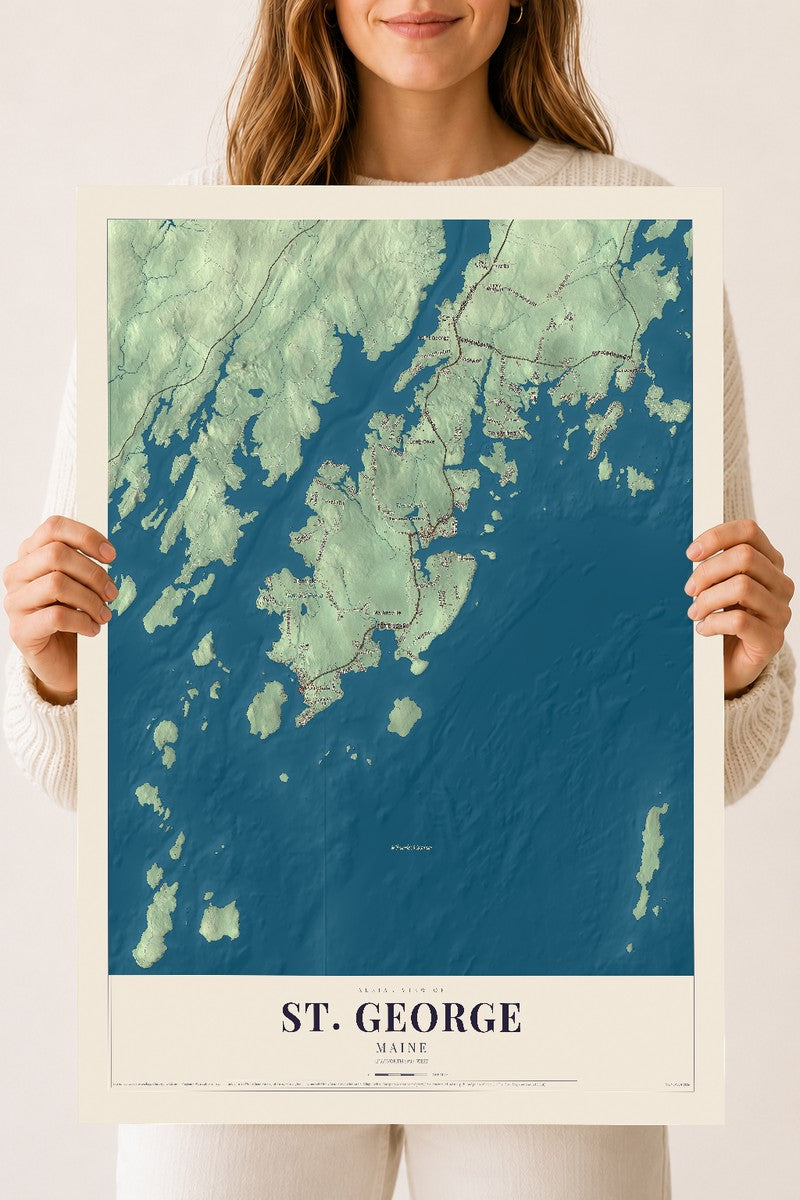 St. George, Maine map print - 18 x 24 archival matte print