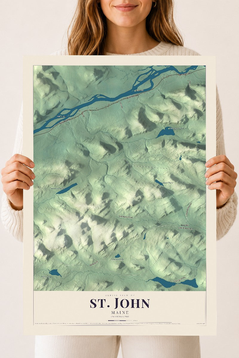 St. John, Maine map print - 18 x 24 archival matte print