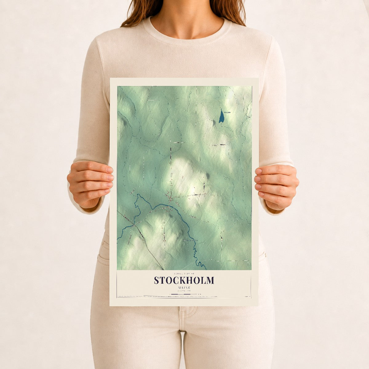 Stockholm, Maine map print - 12 x 18 archival matte print