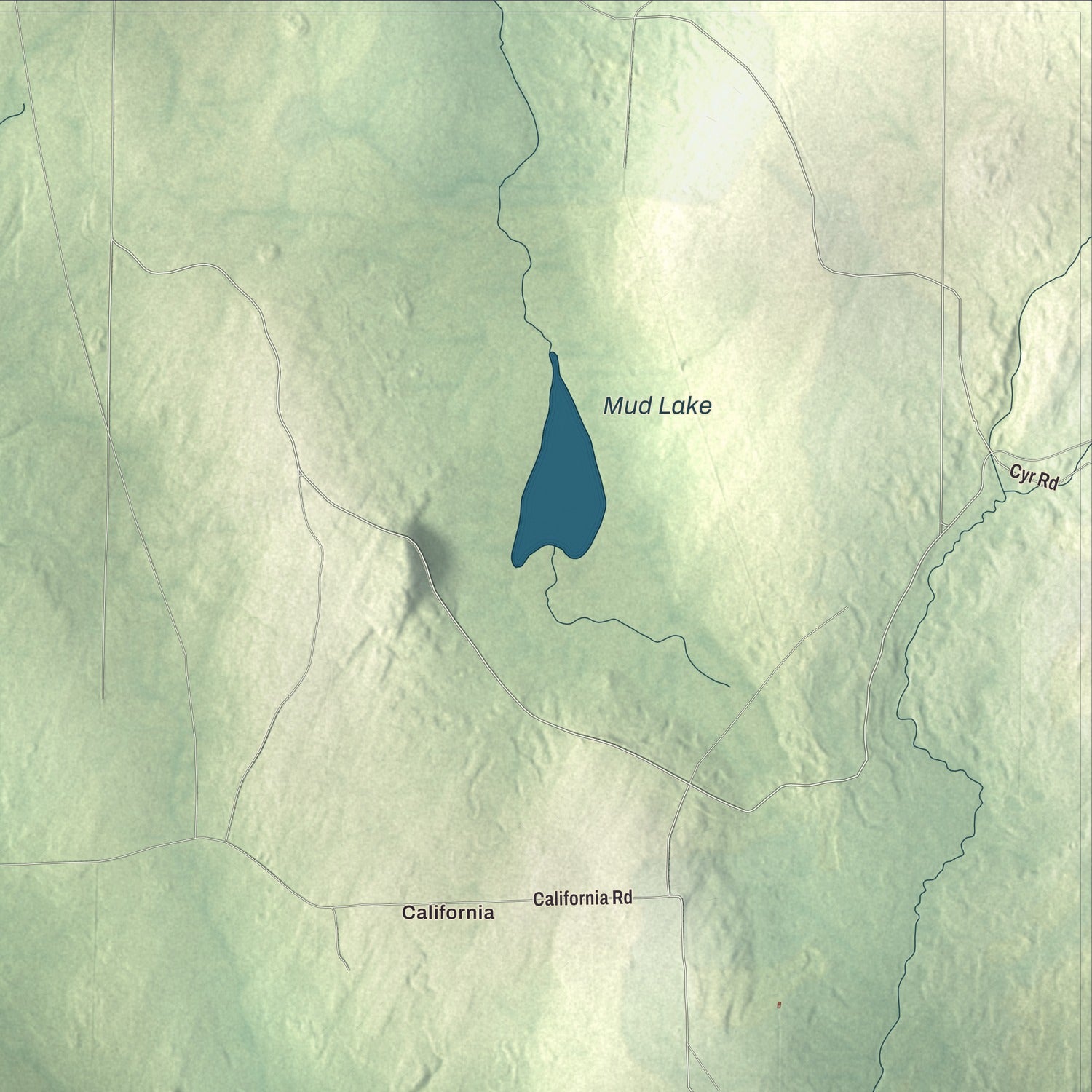 Terrain and local geography detail from the Stockholm, Maine map