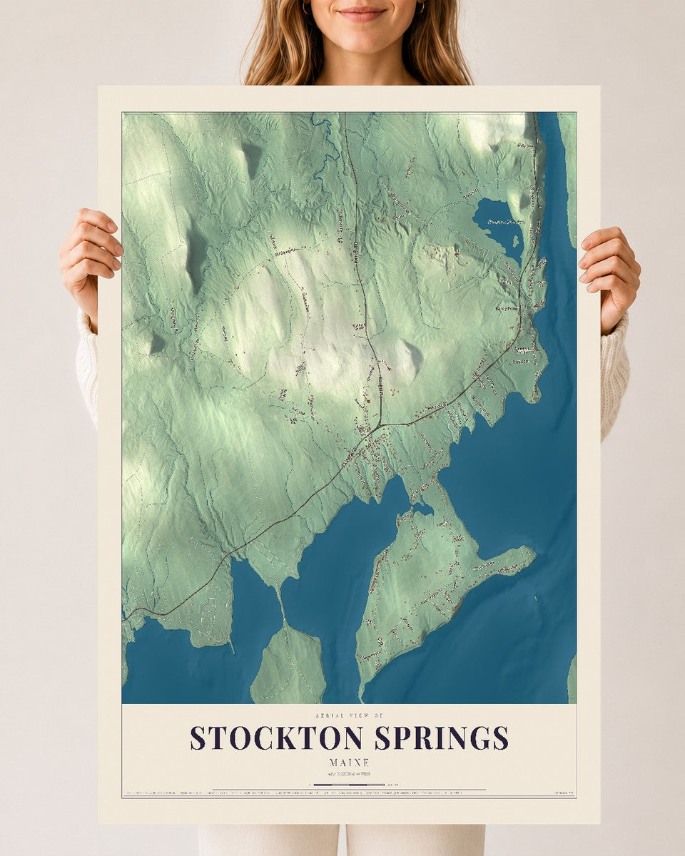 Stockton Springs, Maine map print - 24 x 36 archival matte print