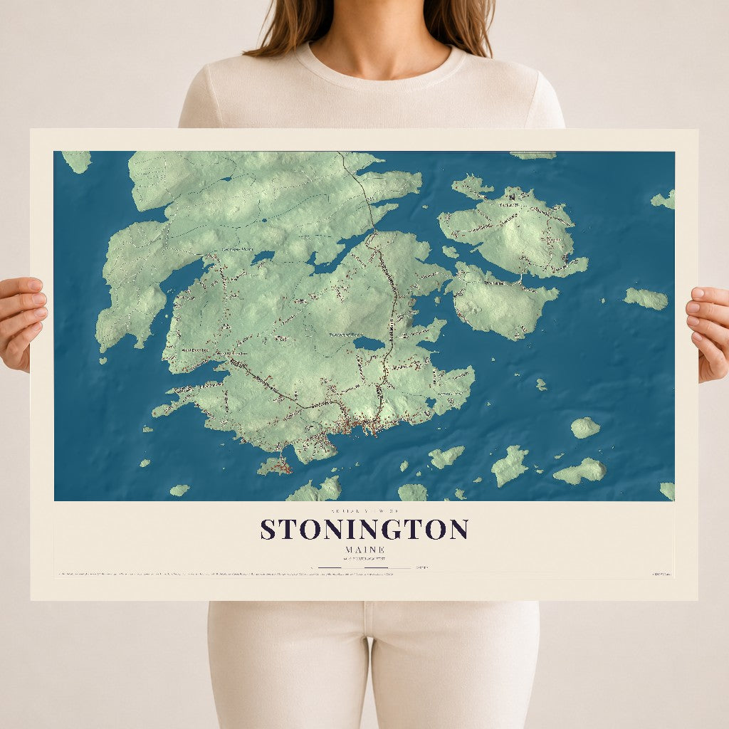 Stonington, Maine map print - 18 x 24 archival matte print