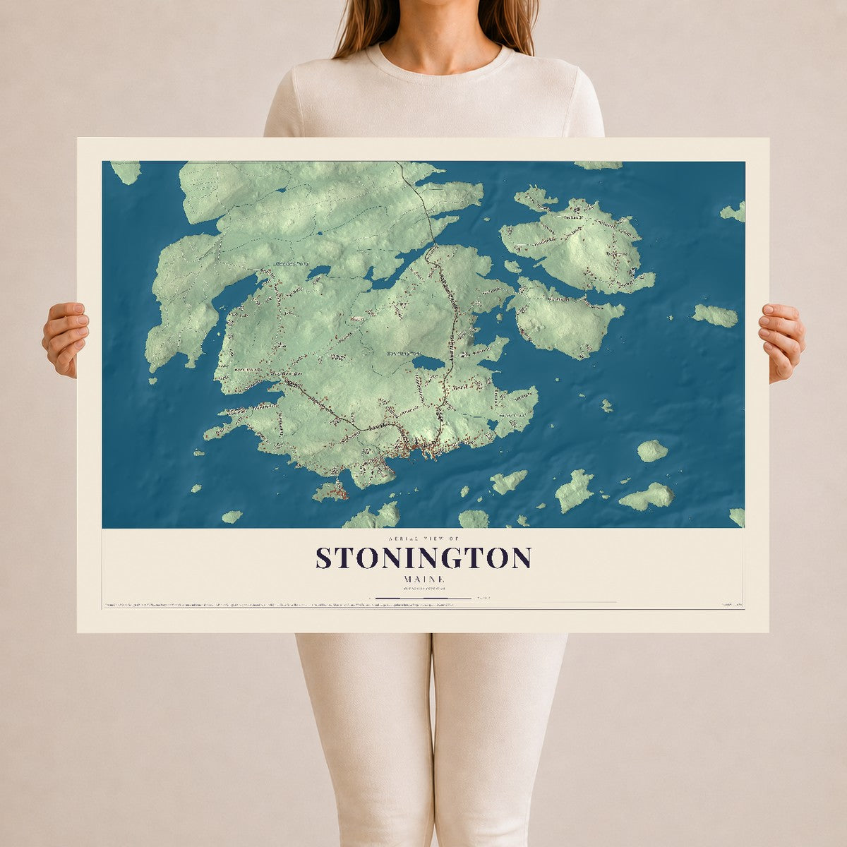 Stonington, Maine map print - 24 x 36 archival matte print