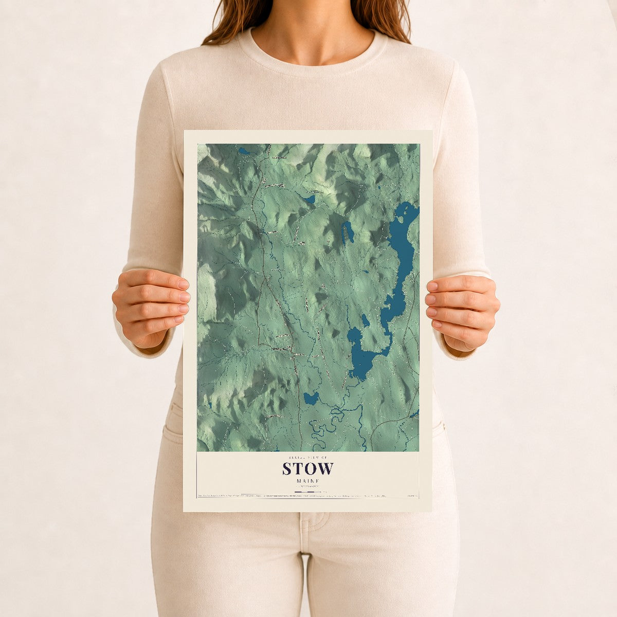 Stow, Maine map print - 12 x 18 archival matte print