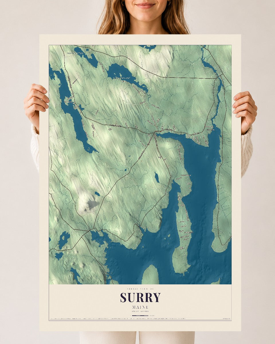 Surry, Maine map print - 24 x 36 archival matte print