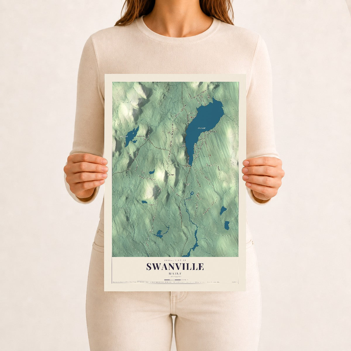 Swanville, Maine map print - 12 x 18 archival matte print