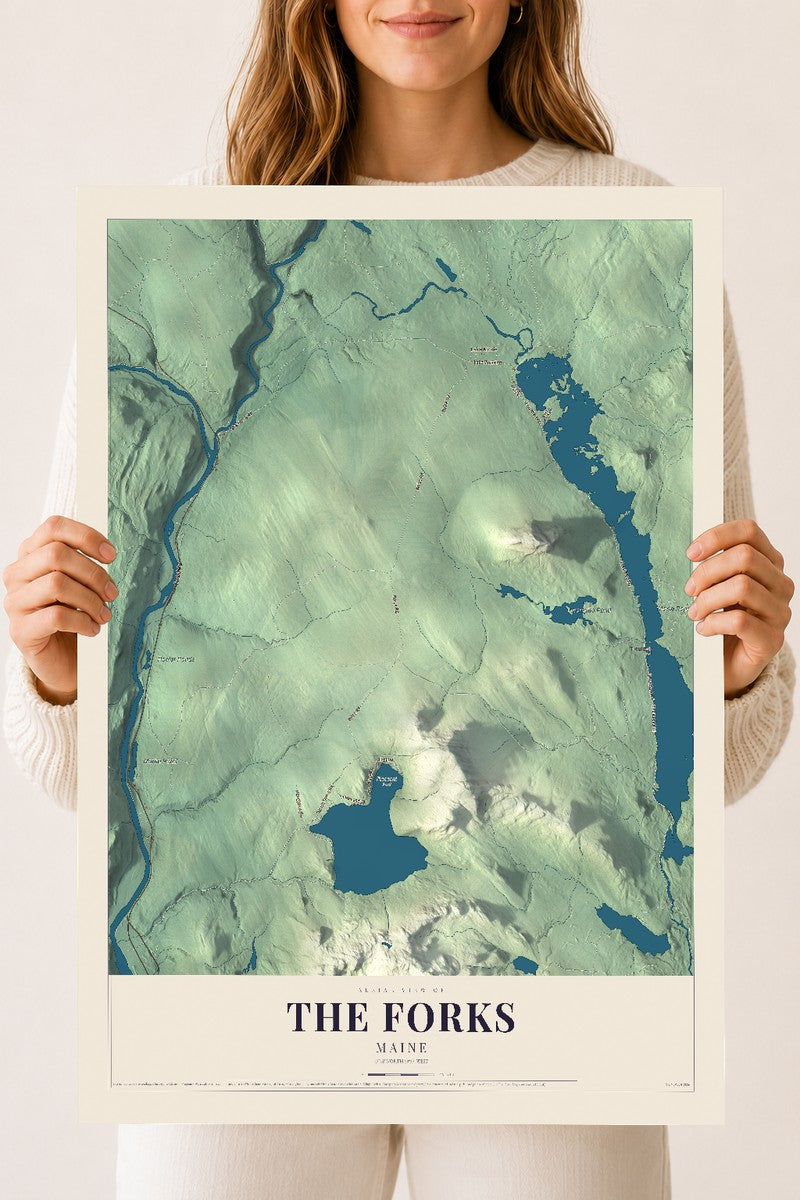 The Forks, Maine map print - 18 x 24 archival matte print