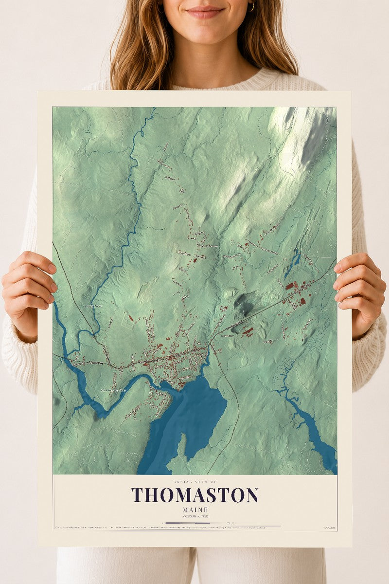 Thomaston, Maine map print - 18 x 24 archival matte print