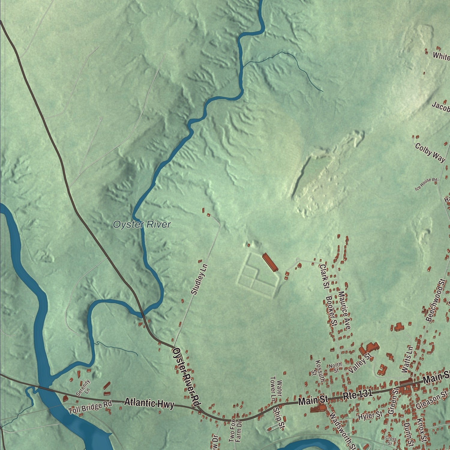 Terrain and local geography detail from the Thomaston, Maine map