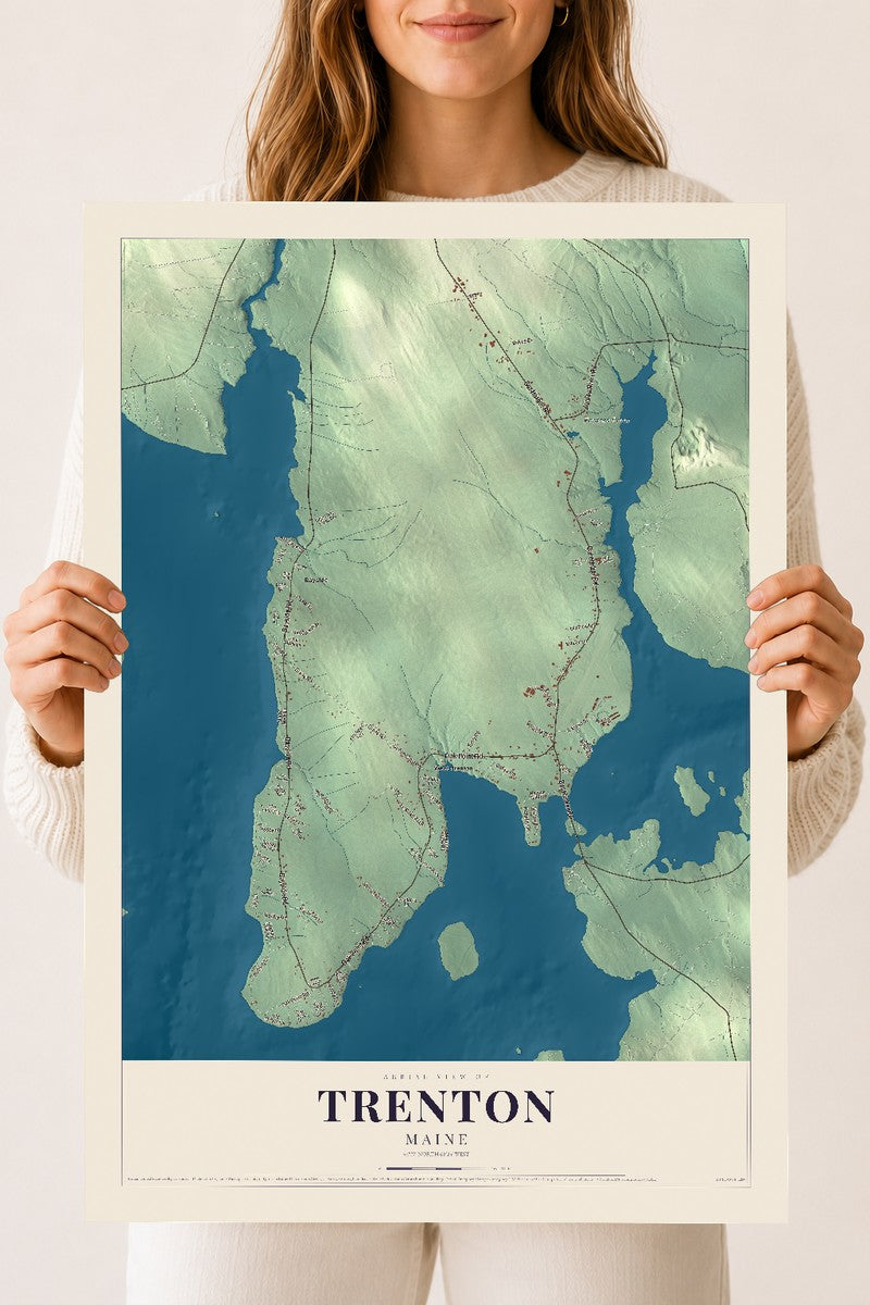 Trenton, Maine map print - 18 x 24 archival matte print