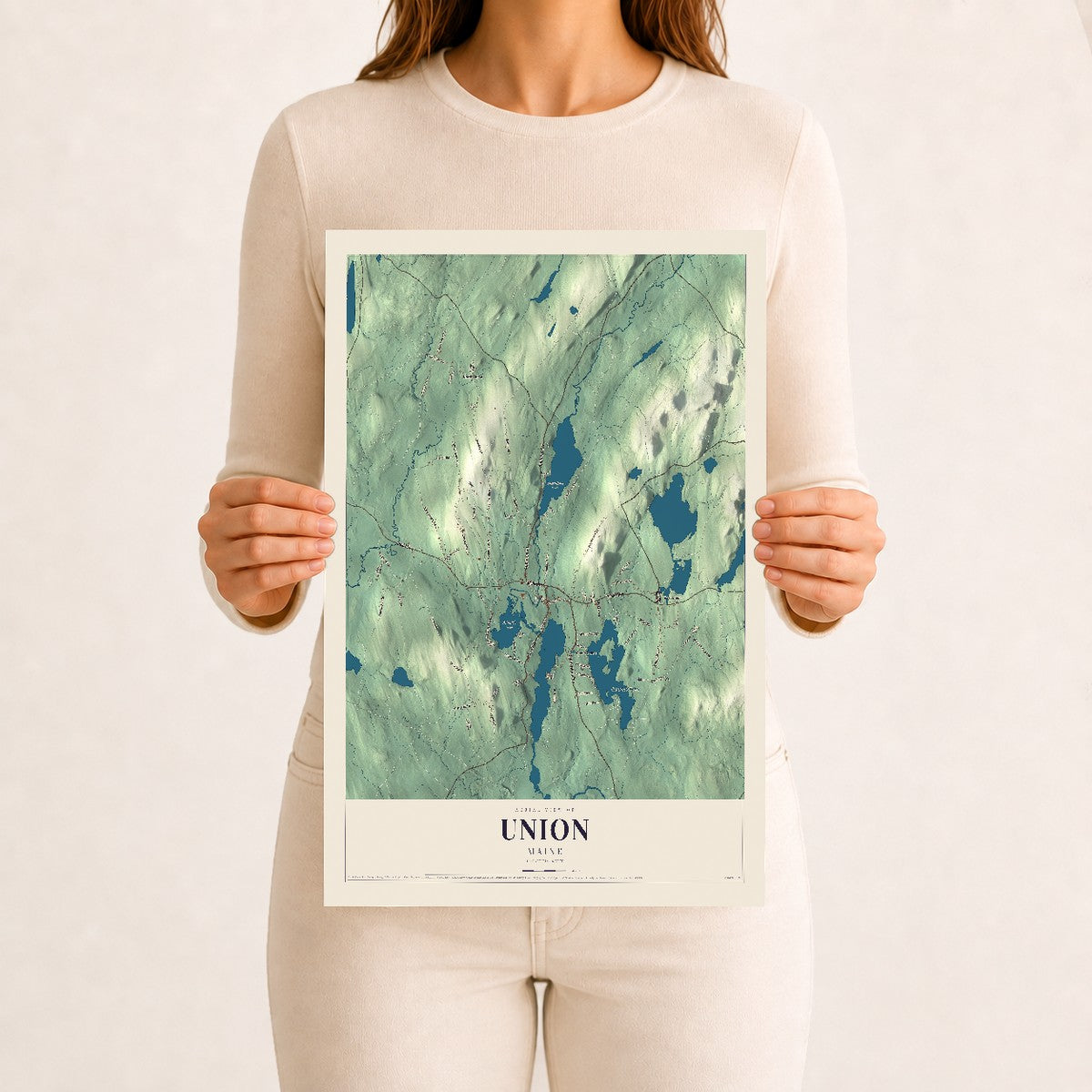Union, Maine map print - 12 x 18 archival matte print