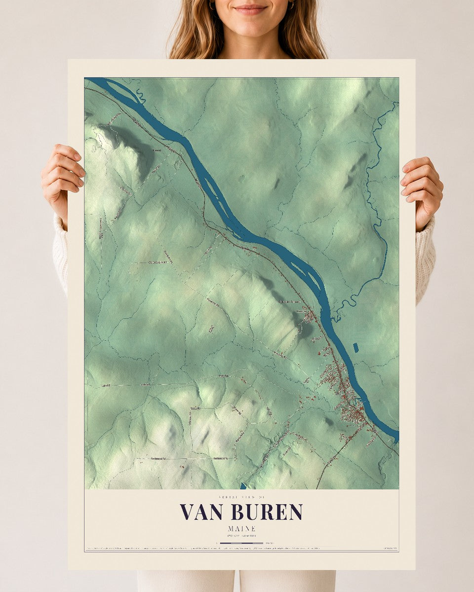 Van Buren, Maine map print - 24 x 36 archival matte print