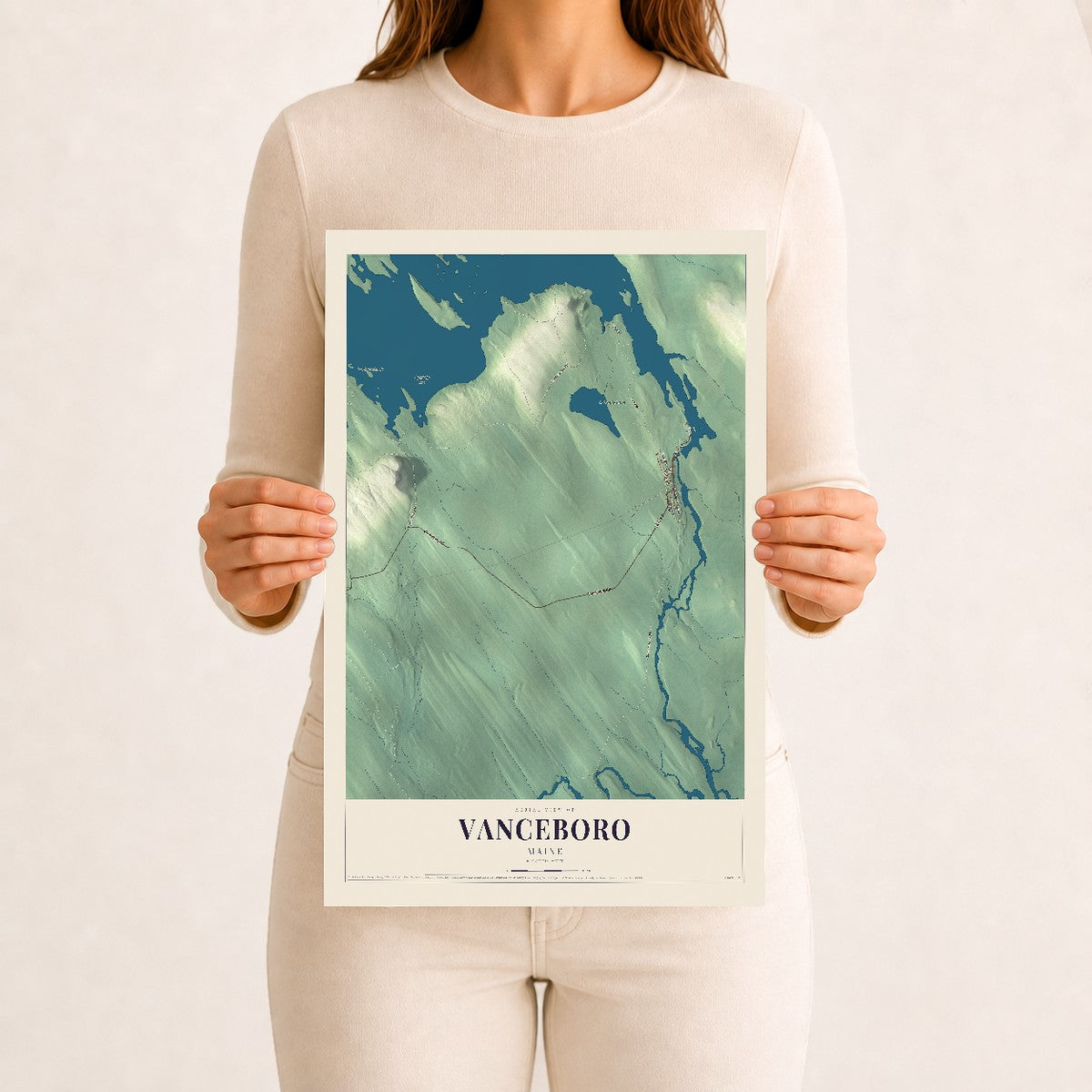 Vanceboro, Maine map print - 12 x 18 archival matte print