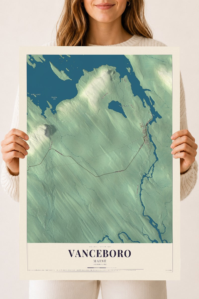 Vanceboro, Maine map print - 18 x 24 archival matte print