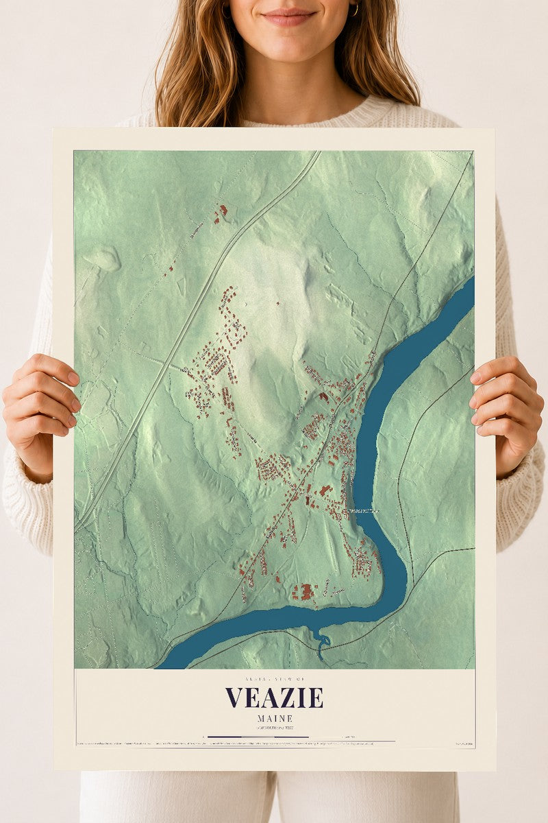 Veazie, Maine map print - 18 x 24 archival matte print