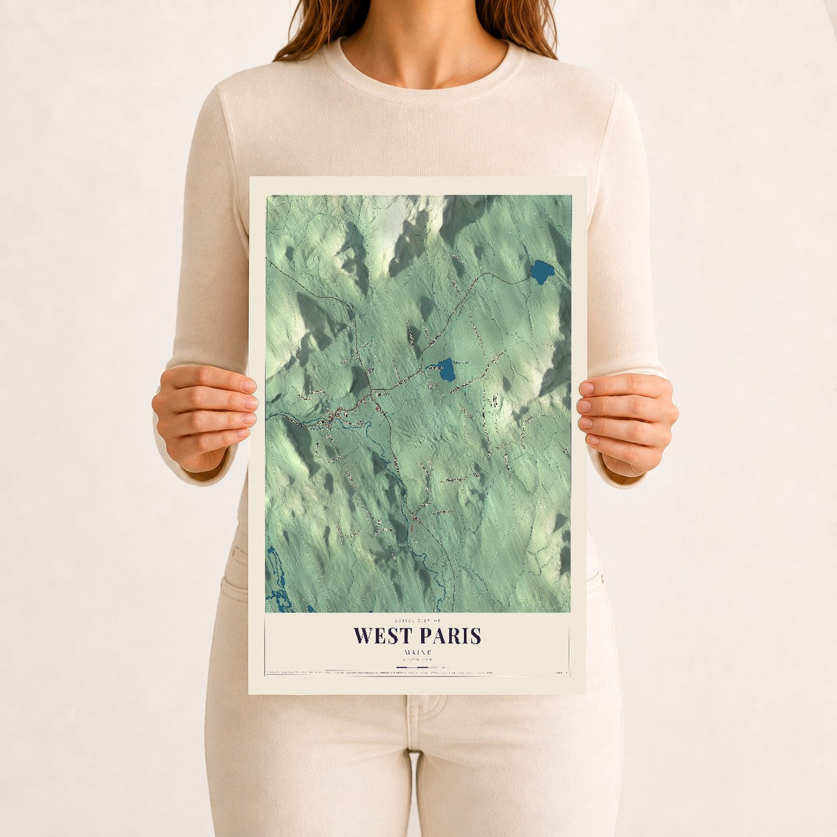 West Paris, Maine map print - 12 x 18 archival matte print