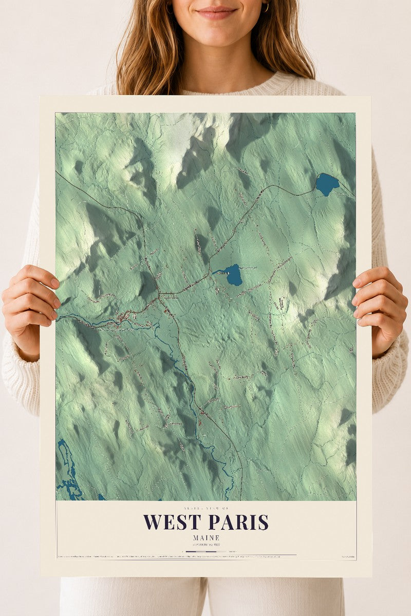 West Paris, Maine map print - 18 x 24 archival matte print