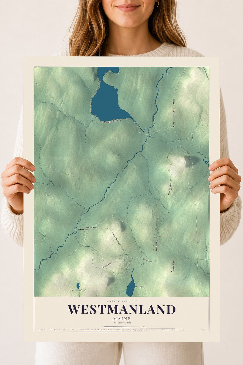 Westmanland, Maine map print - 18 x 24 archival matte print