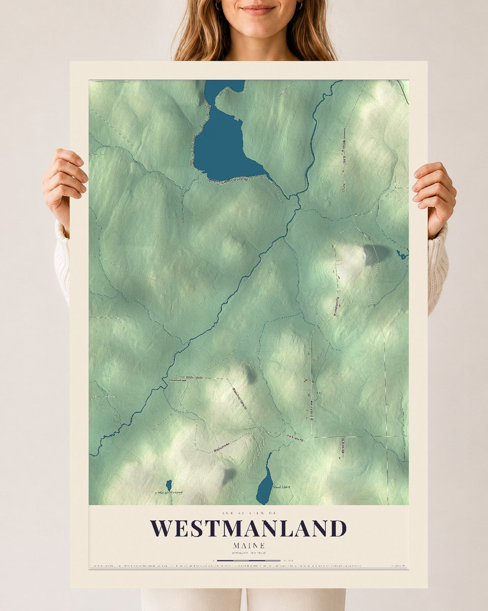 Westmanland, Maine map print - 24 x 36 archival matte print