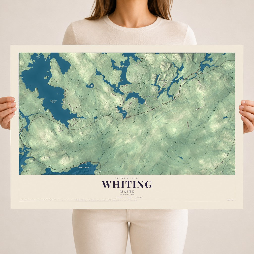 Whiting, Maine map print - 18 x 24 archival matte print