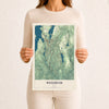Map of Windham, Maine, 12 x 18 inch unframed archival matte print