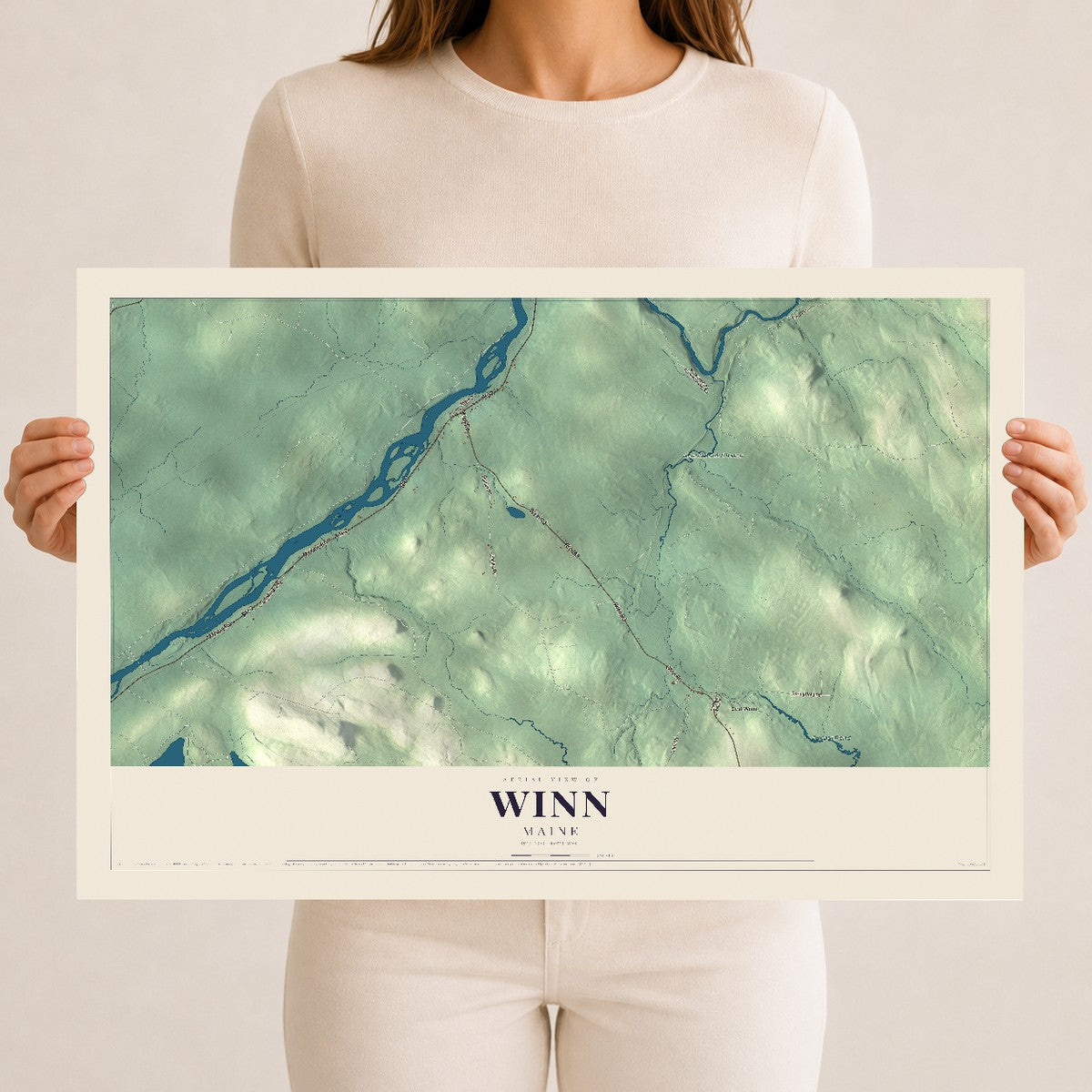 Winn, Maine map print - 12 x 18 archival matte print