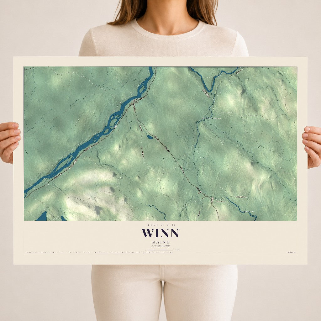 Winn, Maine map print - 18 x 24 archival matte print