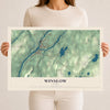 Map of Winslow, Maine, 12 x 18 inch unframed archival matte print