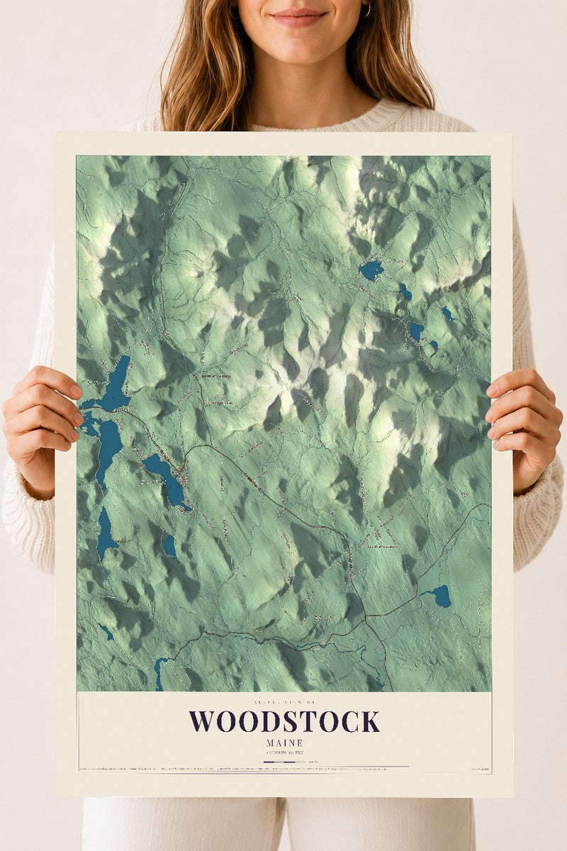 Woodstock, Maine map print - 18 x 24 archival matte print