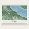 Advance, Michigan map print, the full design