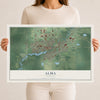 Map of Alma, Michigan, 12 x 18 inch unframed archival matte print