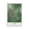 Map of Ashley, Michigan, 12 x 18 inch unframed archival matte print