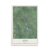 Map of Atlas, Michigan, 12 x 18 inch unframed archival matte print