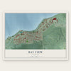 Bay View, Michigan map print, the full design