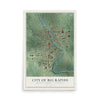 Map of Big Rapids, Michigan, 12 x 18 inch unframed archival matte print