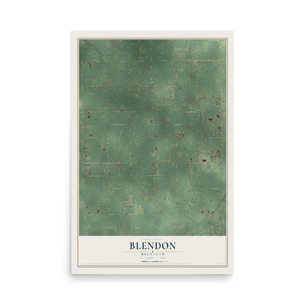 Map of Blendon, Michigan, 12 x 18 inch unframed archival matte print