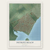 Detroit Beach, Michigan map print, the full design