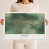 Map of Edmore, Michigan, 12 x 18 inch unframed archival matte print