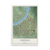 Map of Essexville, Michigan, 12 x 18 inch unframed archival matte print