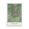 Map of Flint, Michigan, 12 x 18 inch unframed archival matte print
