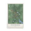 Map of Hillsdale, Michigan, 12 x 18 inch unframed archival matte print