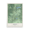 Map of Hudson, Charlevoix County, Michigan, 12 x 18 inch unframed archival matte print