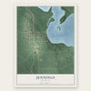 Jennings, Michigan map print, the full design