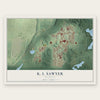 K. I. Sawyer, Michigan map print, the full design