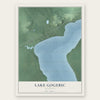 Lake Gogebic, Michigan map print, the full design