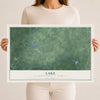 Map of Lake, Menominee County, Michigan, 12 x 18 inch unframed archival matte print