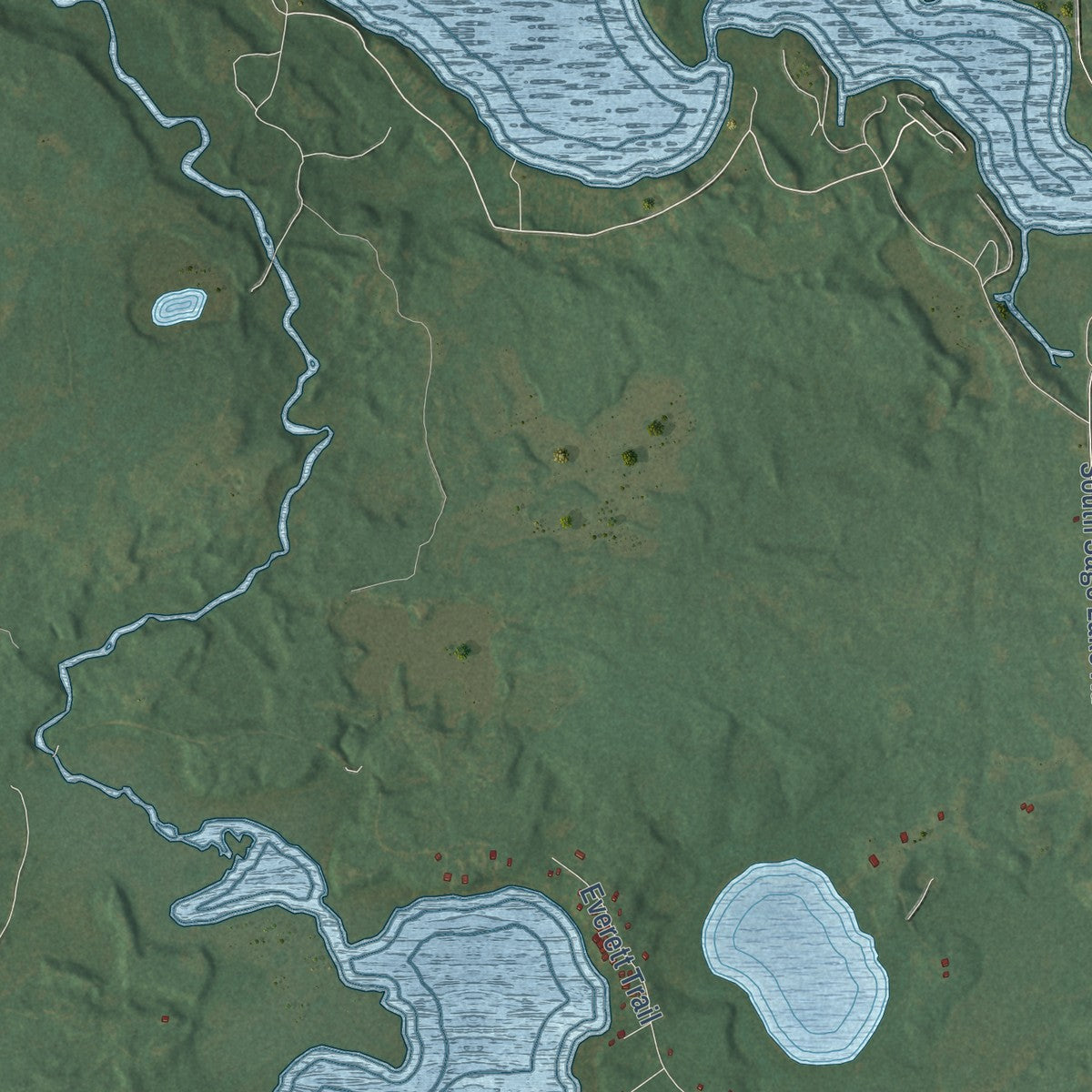 Close-up of the map of Logan, Ogemaw County, Michigan print showing street and building detail